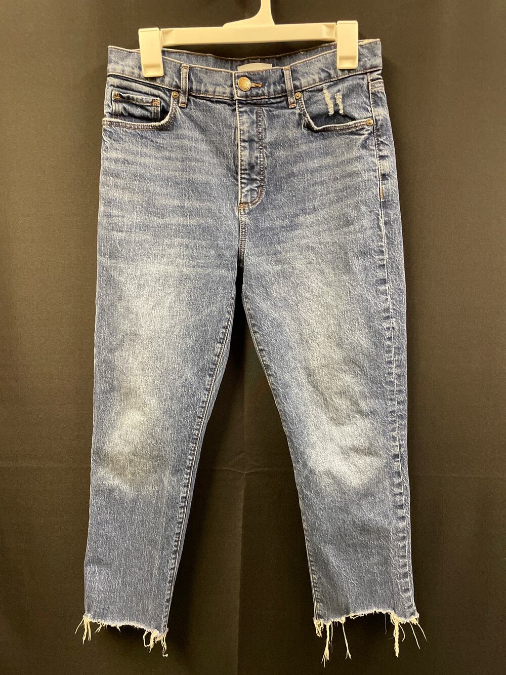 LOFT High Waist Straight Crop 28/6 Raw Hem Jeans